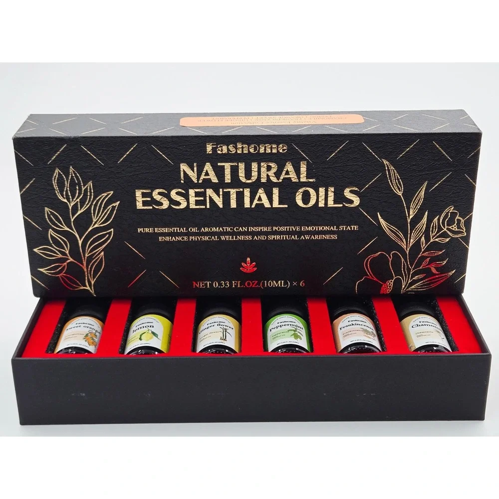 Fashome Natural Essential Oils Vitality Essence Collection 6 Pack Gift Set 10ml